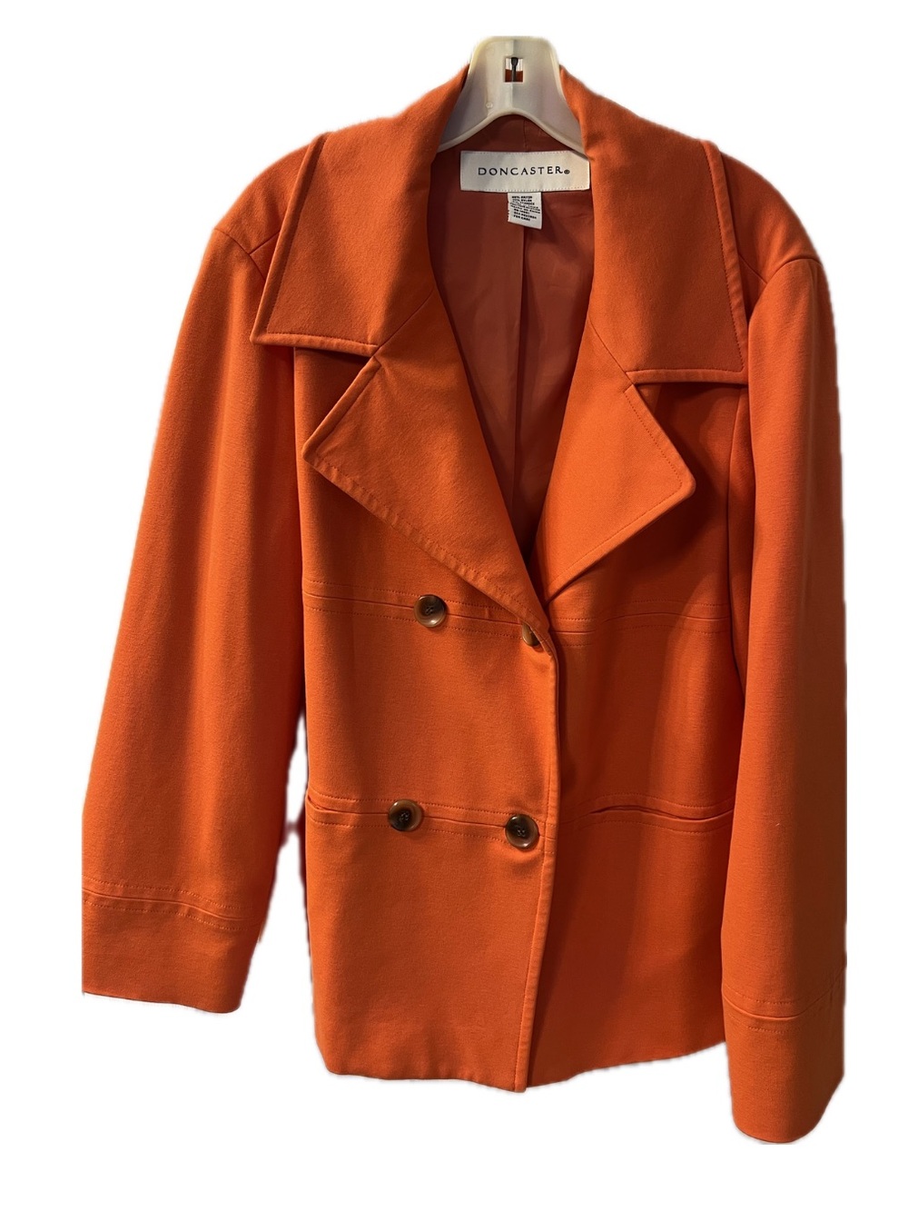 Doncaster Orange Double-Breasted Wool-Blend Blazer